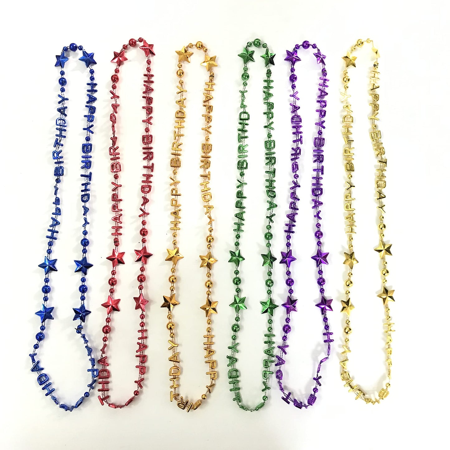 Robbstark 12 Pcs Happy Birthday Bead Necklace Party Gift Supplies