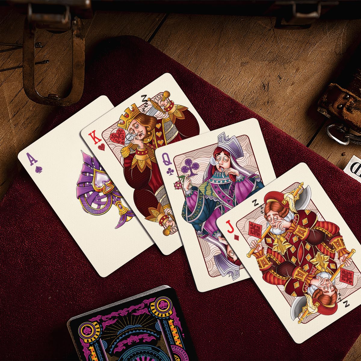 99Fox Sleepy Playing Cards For Teens Adults Friends Family Night Funny Royalty Decks
