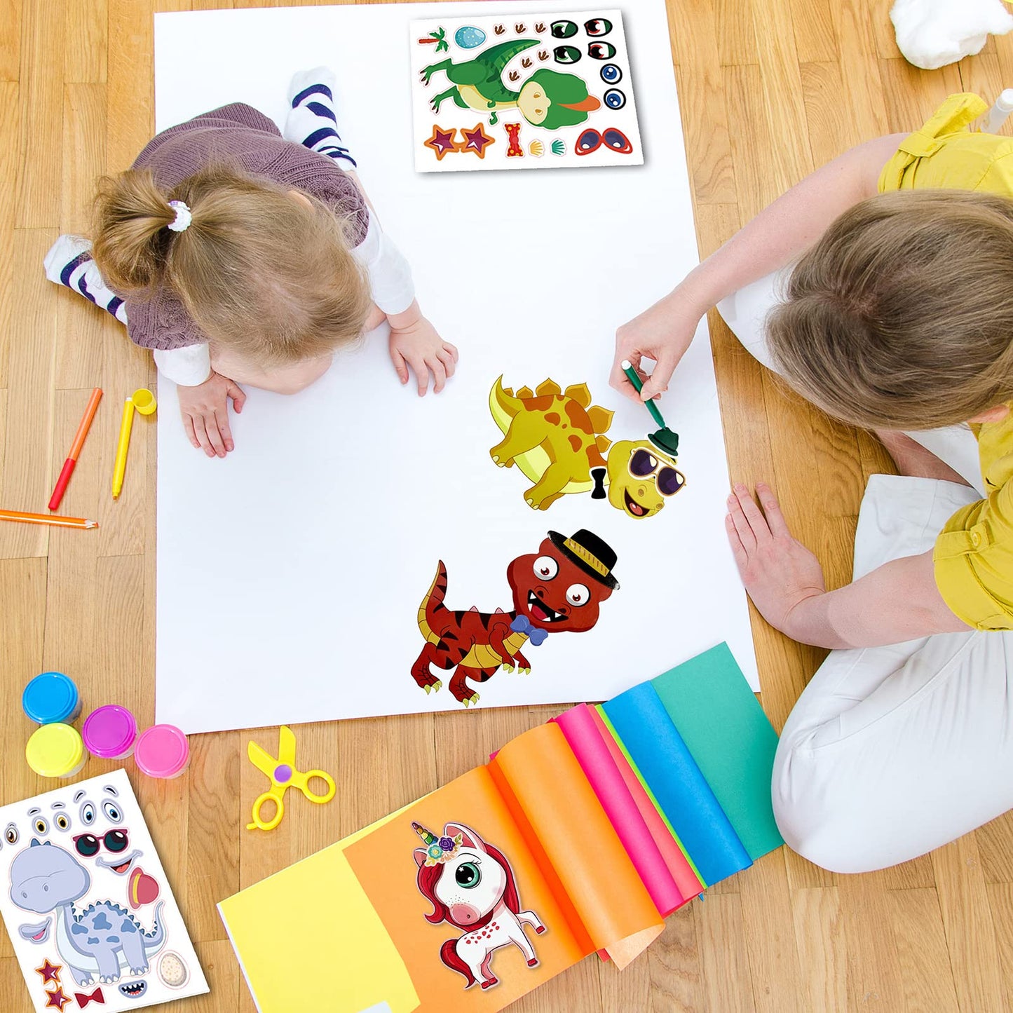 24 Sheets Make A Face Dino Stickers For Kids Make Your Own Dinosaur Stickers Dino Birthday Goodie Bags Stuffer Children Dinosaur Party Favors Exchange Gifts