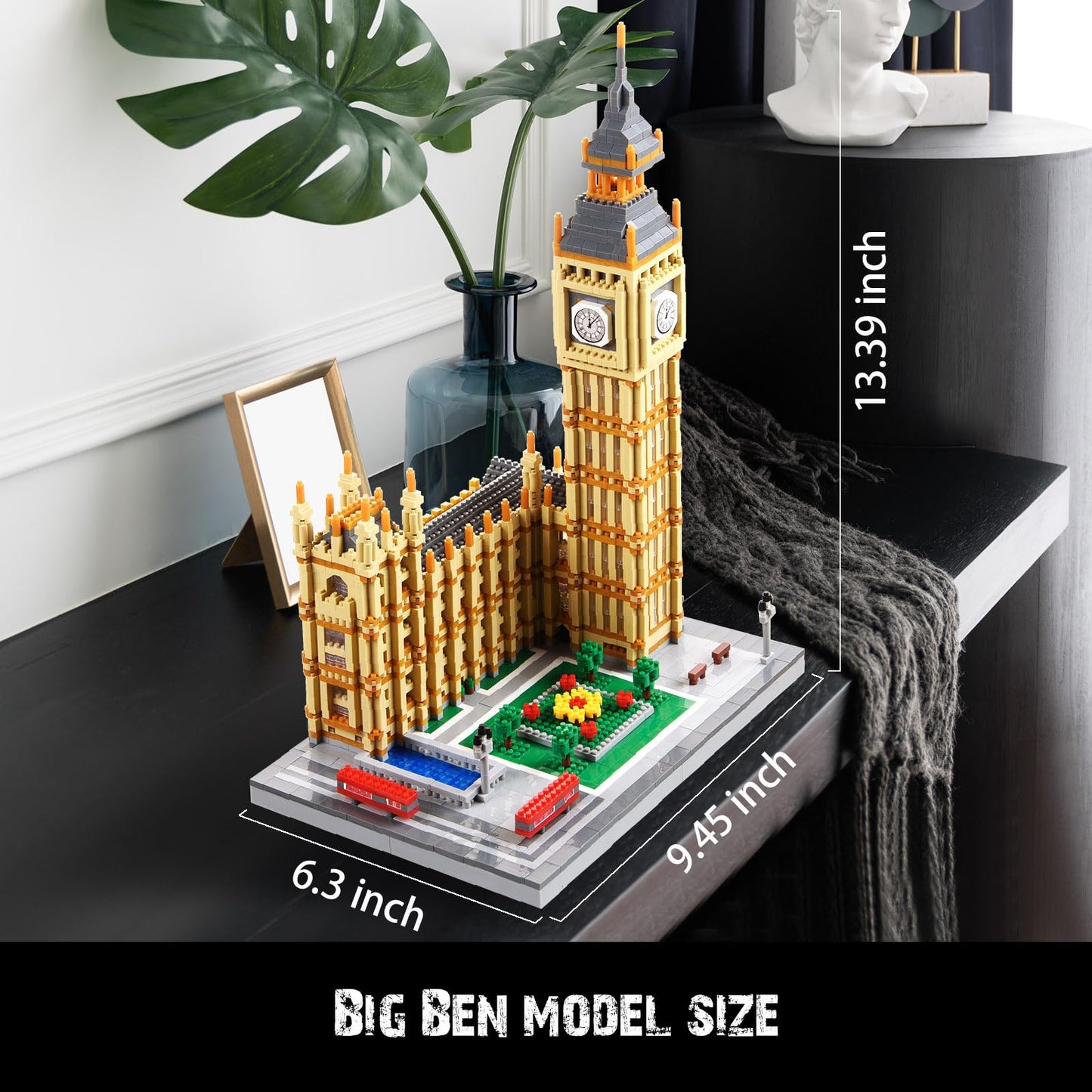Aigidusansu London Elizabeth Tower Big Ben Micro Building Block Set,3600 Pieces Landmark Architecture Model, Birthday Gifts Priz