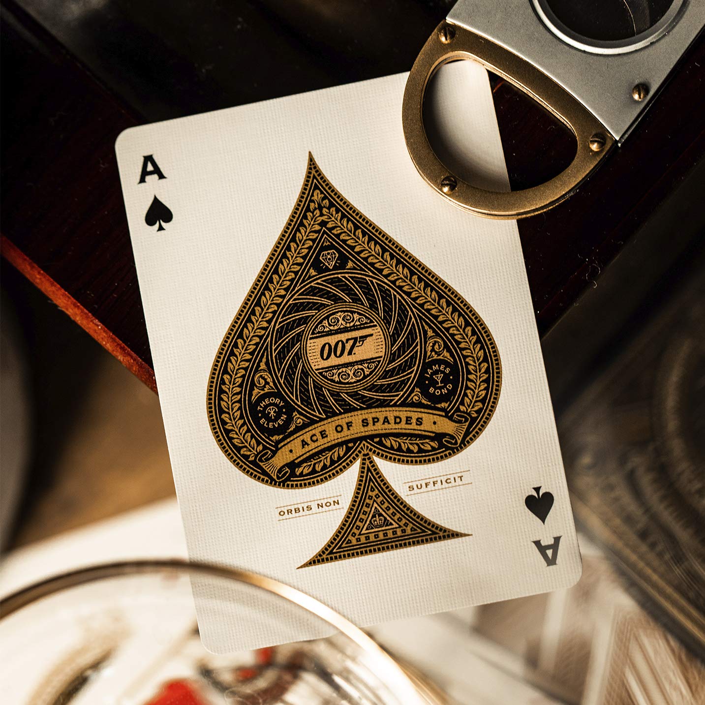 theory11 James Bond 007 Playing Cards - Gold Foil, FSC-Certified, 3.5"x2.65", Brown/Gold, Model INT55725