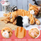 Skylety Cat Stuffed Animal Set with 4 Plush Kittens, Pink Plush Mommy Kitty, Perfect for Birthday Party Favors and Gifts, 5 Piece Assortment
