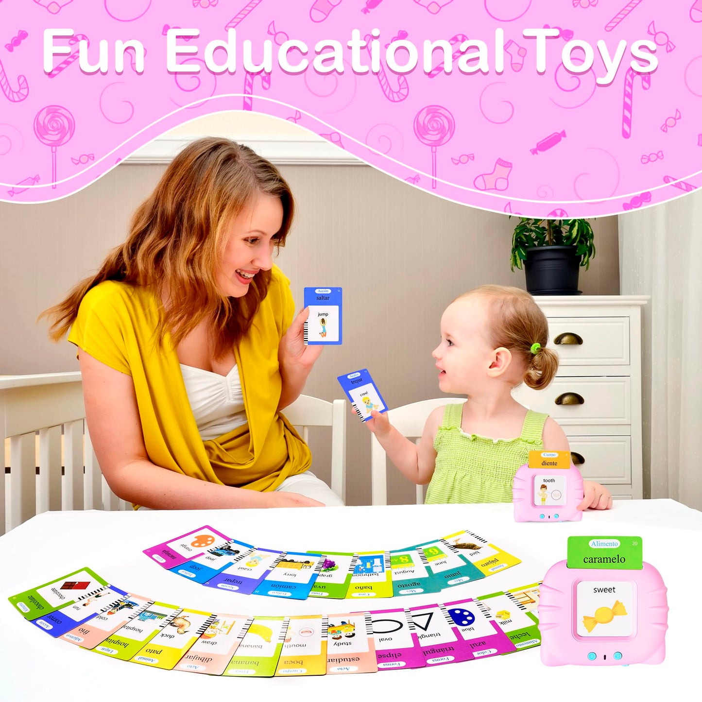 510 Spanish Flash Cards For Kids 3+ Years,Pocket Speech For Toddlers,Autism Sensory Toys,Learning Montessori Toys,Speech Therapy Toys For Kids Toddlers