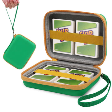 Tombert Carrying Case For Ptcg Trading Cards, Hard-Shell Storage Box Fits Magic Mtg Cards And Ptcg, Holds 300+ Cards(Green&Yellow)