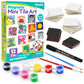 Magnetic Mini Tile Art - DIY Craft Kit; Design and Paint Magnet Tiles - Kids Paint Arts & Crafts Project; Includes 12 Tile Magnets  8 Paint Colors  2 Brushes and Marker; Fun Ceramic Tile Painting Kit-New