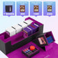 UAONO Trading Card Storage Box for MTG  Fits 7 Pcs Small Commander Deck Box  Large Card Deck Case with Dice Box for TCG PTCG Magic Sports Cards Game Playmat (Black  Purple)