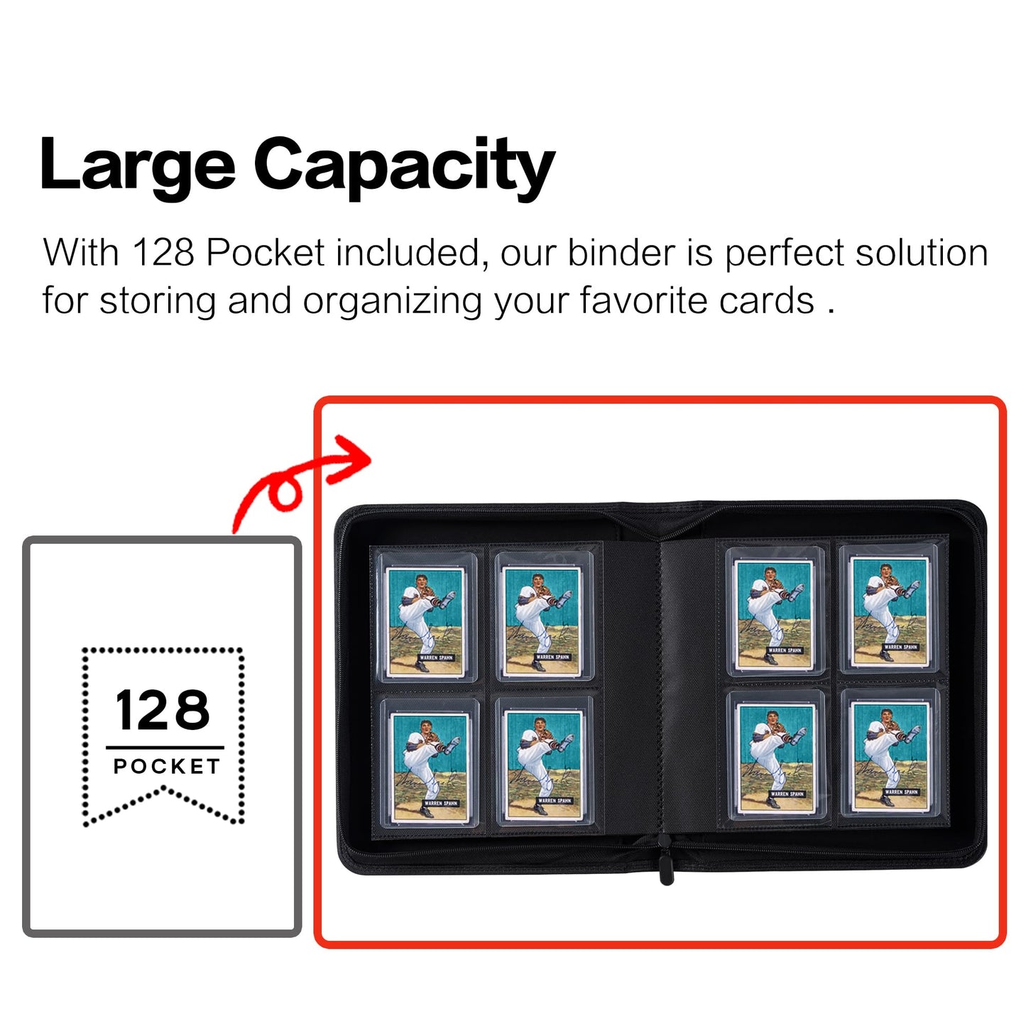 Toploader Binder  Holds 128 Top Loaders - 4 Pocket Top Loader Binder for 3 x 4 Rigid Card Holders for Trading Cards or Sports Cards  Model A - Classic Turquoise