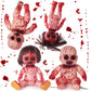 Simgoing 4 Pcs Halloween Creepy Dolls, 10 Inch Bloody Zombie Haunted Dolls, Scary Hanging Ghost Haunted With Rope For Halloween
