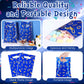 Faccito 40 Pcs Video Game Party Favors Bags Blue with Gold Ring Print Themed Goodie Bags Candy Snack Treat Plastic Supplies for