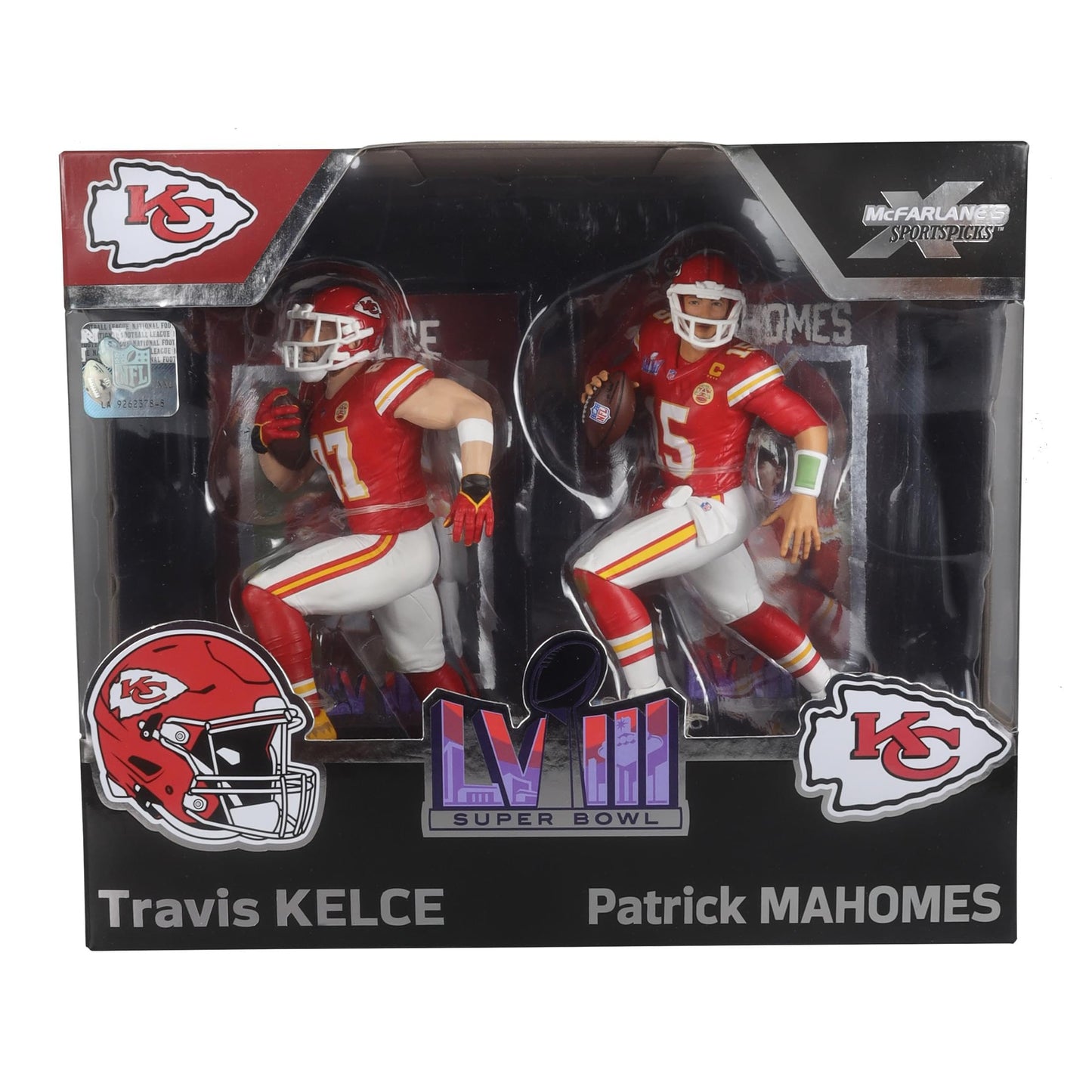 McFarlane Toys NFL 7" Figure 2-Pack - Travis Kelce & Patrick Mahomes - Multi-colored - Model MCF-10387-C - Collectible Action Figures