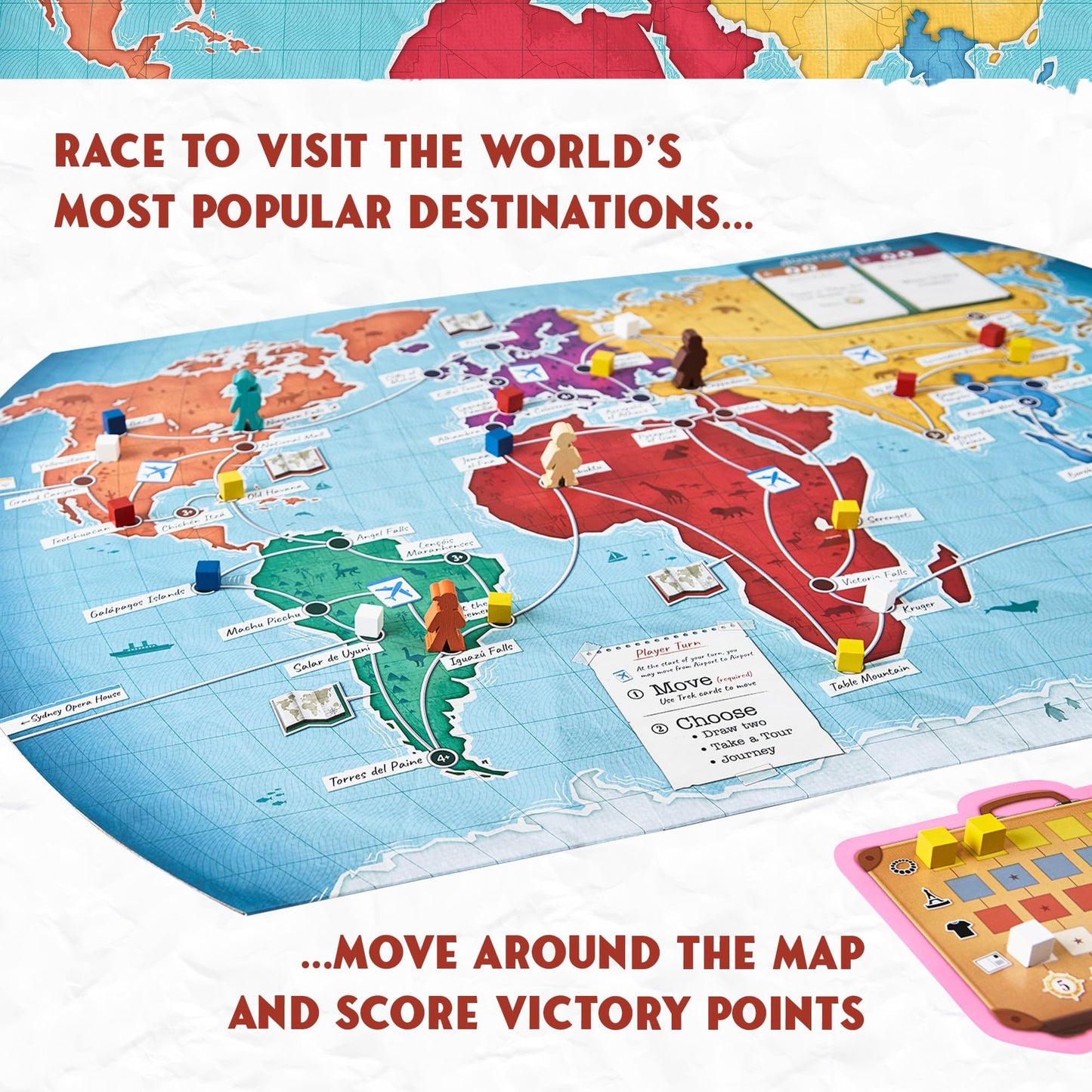 Underdog Games Trekking The World Board Game - 1st Edition - Cardboard - World Travel