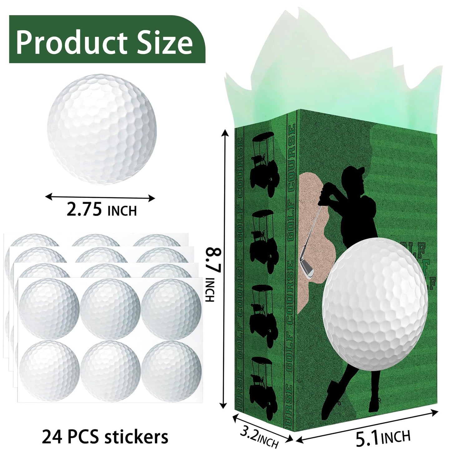 Outego 24 Golf Party Favor Bags Golf Goodie Bags Golf Party Favors For Kids Golf Birthday Party Supplies