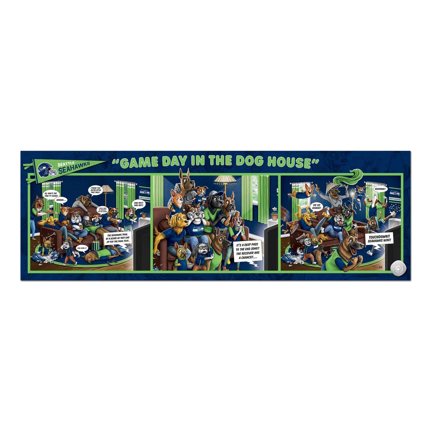 Youthefan Nfl Seattle Seahawks Game Day In The Dog House 1000Pc Puzzle