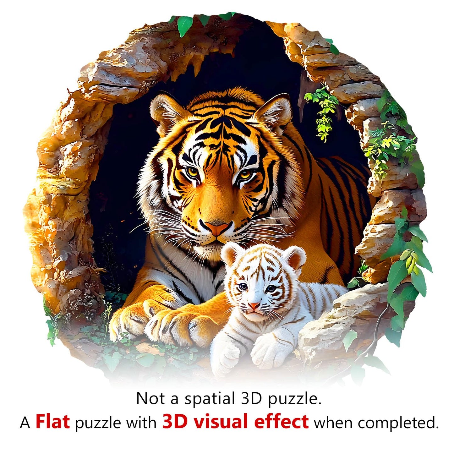 Wooden Puzzles for mature-themeds  Unique Animal Shaped mature-themeds Puzzle  Tiger Family Wooden Jigsaw Puzzles mature-themed  Challenging Creative Gifts Family Games 11.4 * 11.4in 200pcs