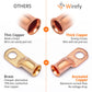 Wirefy 1 Gauge 38 Wire Lugs - Copper Cable Lugs - Battery Terminal Connectors - Ring Terminals - Crimp Battery Cable Ends - 22 P