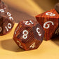 Hddais 7Pcs Polyhedral Dice Set D&D, Rpg Dnd Wood Dice Set For Dungeons And Dragons Role Playing Games (Red Brown Striped)