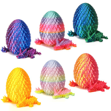 Easter Basket Stufers, 6 Pcs Mini 3D Printed Dragon Eggs With Crystal Dragon Inside, Easter Egg Fillers Easter Gifts For For Chr