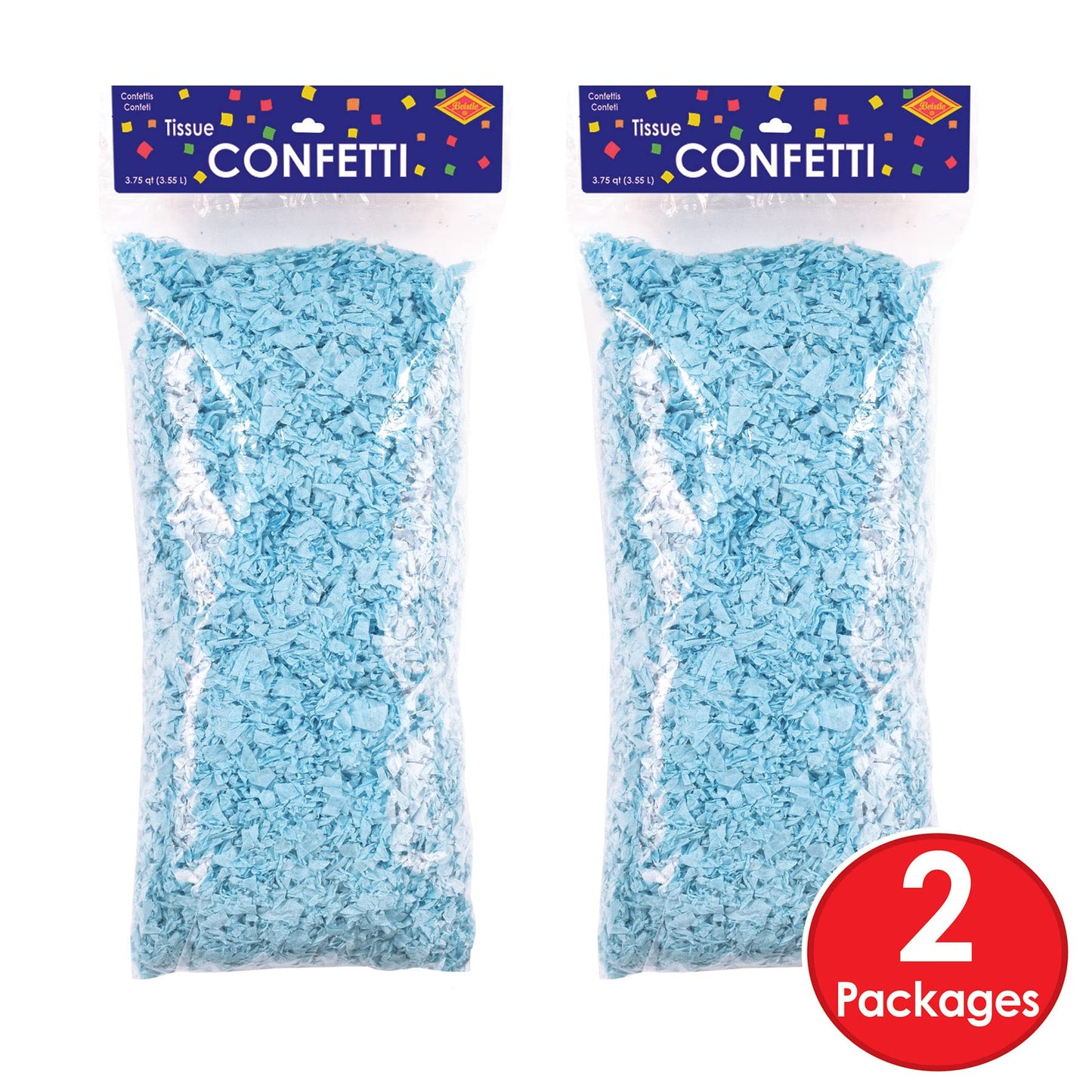 Beistle Tissue Confetti, 7.5 Quarts of Confetti in Package (Light Blue)
