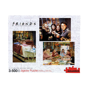 Aquarius Set Of 3 Friends Puzzles (Three 500 Piece Jigsaw Puzzles) - Glare Free - Precision Fit - Officially Licensed Friends Merchandise & Collectibles - 14X19 Inches