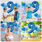 Biapian 40 Inch Blue Number 9 Balloons, Large Number 9 Balloon With 18'' Dark Blue And Silver Foil Heart Shape Balloons Helium F