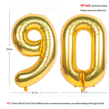 40 Inch Gold Number Balloons Helium Foil Mylar Balloon Birthday Party Banquet Decoration 90