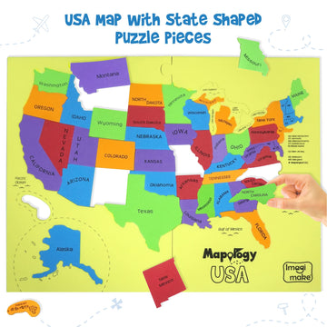 Imagimake Mapology United States Puzzle | Educational Toys For Kids 5-7 | Learn Usa States Along With Their Fun Facts | Puzzles For Kids Ages 4-8 | 6 Year Old Boy Gifts & Girl Gifts