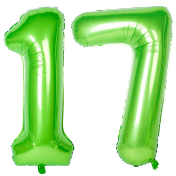 Number Balloons 40 Inch Green Birthday Party Decorations 17St Digital Jumbo Helium Foil Mylar Balloon