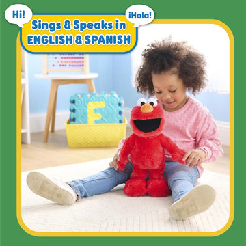 Just Play Elmo Slide Singing & Dancing Plush Toy, 14-inch Multi-color Stuffed Animal, Officially Licensed for Kids Ages 2 and Up