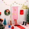 20 Pcs Christmas Elf Girl Fairy Doors Decorations Door Enchanted Fairy Doors Tiny Outdoor Xmas Decor Wooden Tiny Miniature For Child Xmas Accessories Fairy Tale (Pink Door)