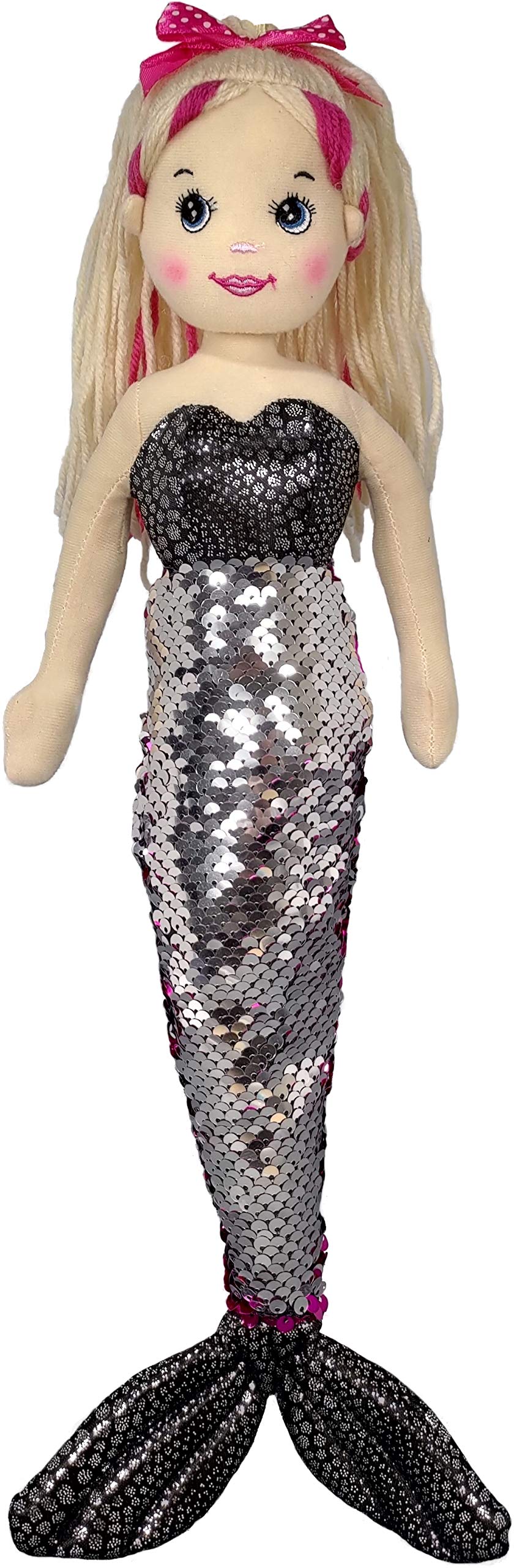 Anico 18' Colorful Mermaid With Blonde Hair With Purple/Silver Color Changing Tail