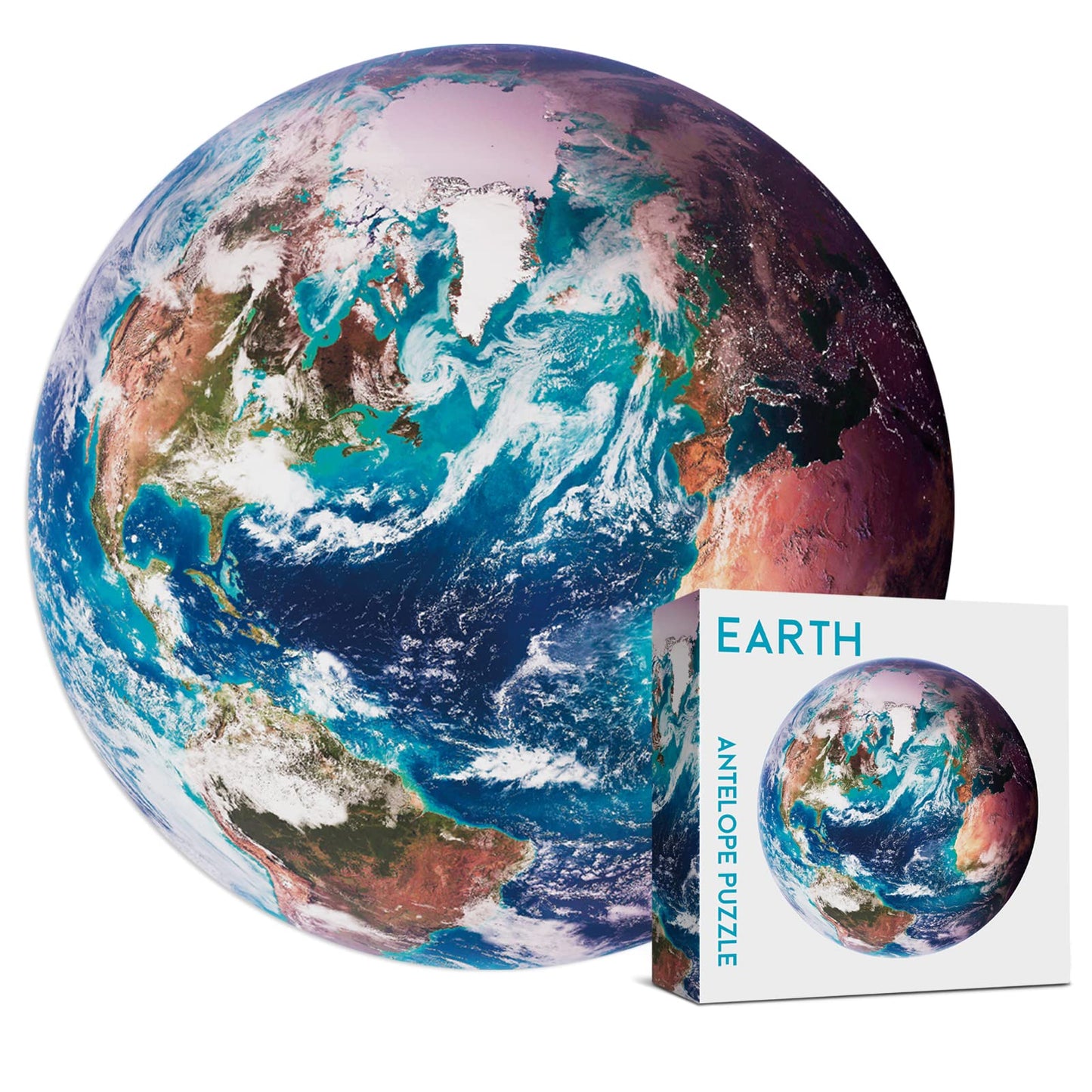 Antelope 1000 Piece Round Puzzle Bundle - Earth, Moon & Sun - Cardboard Space Jigsaw Puzzles
