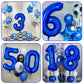 Number 13 Balloon 40 Inch, Dark Blue Big Number Balloon, Giant Foil 13 Balloons Number, Laser Blue Helium Birthday Balloons For