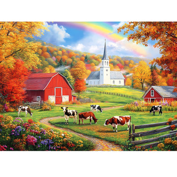 300 Piece Puzzles Jigsaw Puzzles 300 Pieces for mature-themeds Farm Cow Puzzles for Kids Ages 8-10 mature-themed Puzzle Challenge Game Gift Toy for Puzzle Enthusiasts Home Decor Gift Toy 20.5x15IN