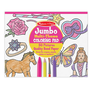 Melissa & Doug Jumbo 50-Page Kids' Coloring Pad - Princess & Fairy, Paper, 3 Years and Up, Model 4263, Fairy Jumbo Coloring Pad