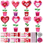 VioraWhite 36 Set Valentines Day Flower Pot Craft Kit Make Your Own Standing Flowers Heart Flowers Pot Crafts DIY Paper Flower 