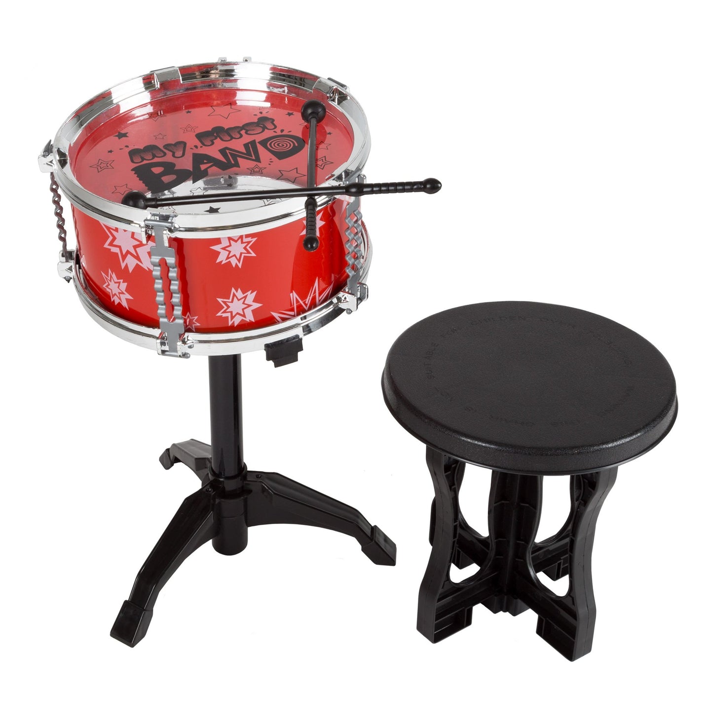Toy Drum Set For Kids, 7 Piece Set With Bass Drum With Foot Pedal, Tom Drums, Cymbal, Stool And Drumsticks For Toddlers, Boys An