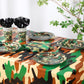 Mixweer Camo Tablecloth Plastic 54 x 108 Inch Camouflage Tablecovers Disposable Camo Table Cloths for Parties Camouflage Party T