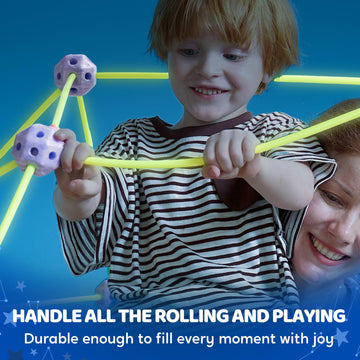 Syncfun Glow Fort Building Kit Indoor Outdoor For Kids, Glow In The Dark Creative Fort, Diy Castles Tunnels With Rods And Balls,
