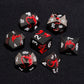 HNCCESG Metal DND Dice Set Dragon D&D Dice for D&D Dungeons and Dragons Gift TTRPG Metal Dice with Dragon Dice Box(Black Red Dra