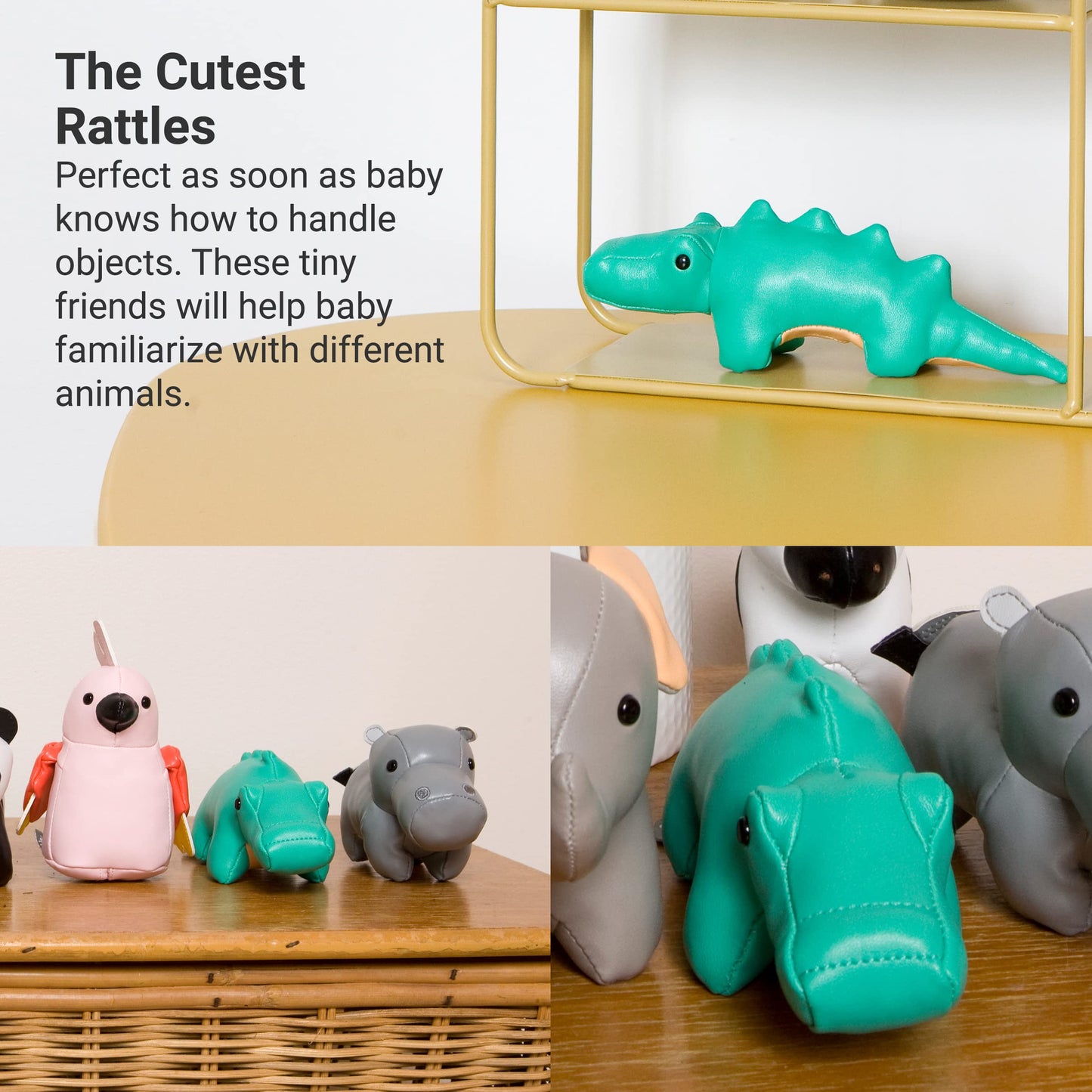 Little Big Friends Tiny Friends | Soft Baby Rattle Toy | Special Stuffed Animal | Easy to Clean | Ideal for Strollers, Car Seats