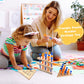 Haconba 8 Packs Wooden Triangle Peg Games Family Wooden Board Game Learning Puzzles Strategy Toy for Travel Gathering Teens mature-themed