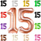 Giant, Rose Gold 15 Balloons Number - 40 Inch | Jumbo Rose Gold Number 15 Balloons For Happy 15Th Birthday Decorations For Girls | 15 Decorations For Quinceanera Decorations | 15 Birthday Balloons