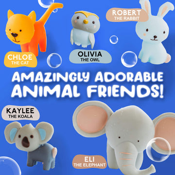 Splashez Mold Free Bath Toys For Kids & Toddlers, Sealed No Hole Baby Bath Toys, Soft Durable Animals Set, Float On Water, No Mold Design For Shower Tub Pool, Infant Babies Ages 0-1-3-6-12-18 Mo