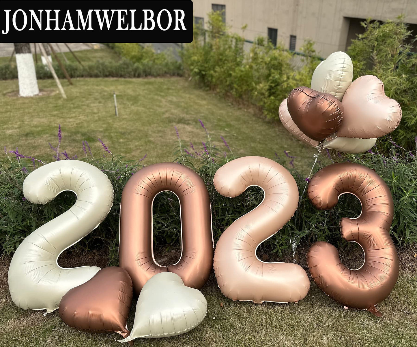 Jonhamwelbor 40 Inch Brown Number 7 Balloon Large Big Foil Helium Mylar Number Balloon With Heart Balloons For Girl Boy Seven Ye