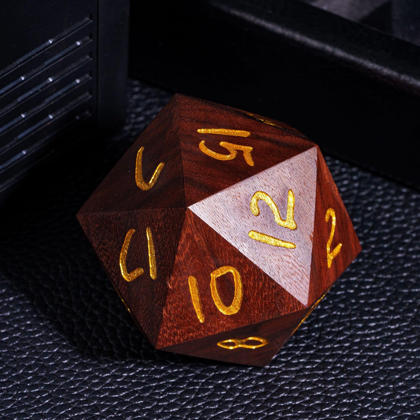 Hddais 50Mm Coralwood Jumbo D20 Dice - 20 Sided Polyhedral Dice With Gift Case For & D&D Role Playing Games