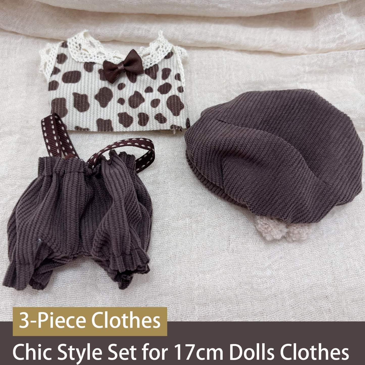 Clothes for 17cm Dolls 2 Set  Cute Hat & Outfit Set for Dolls  Adorable Dress-Up Accessories for Doll