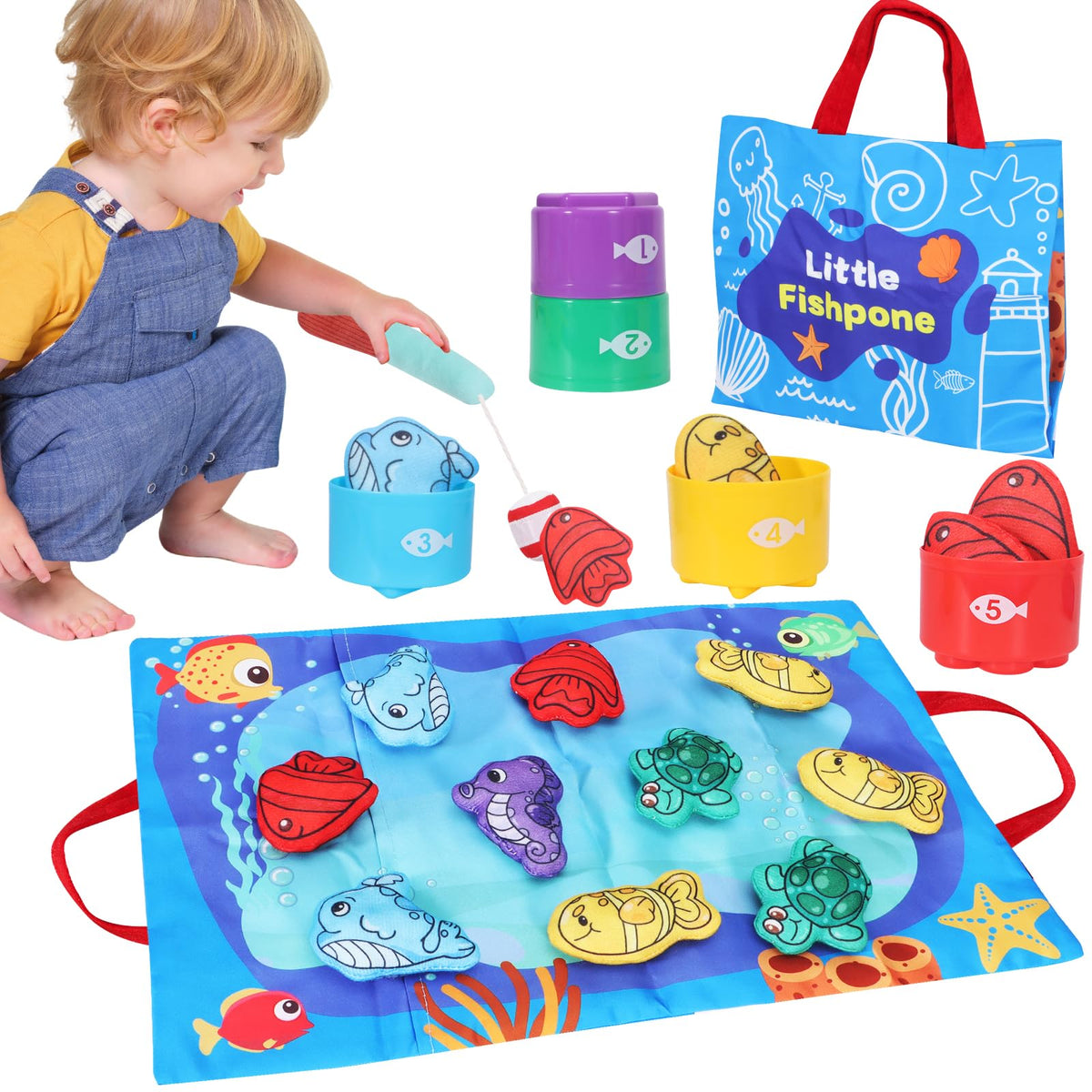 Montessori Toys for 1 Year Old Fishing Game 1 2 3 4 Year Old Boy