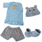 Ekokiz Reborn Baby Dolls Clothes For Boys And Girls 17-22 Inches Blue Bear Patterned Fashion Realistic Baby Doll Clothes Accesso