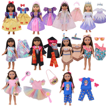 Haveahug 20 Pcs Glitter American Girl Clothes, For 14'' Baby Doll Clothes And Accessories (14 Inch Doll Girl Clothes)