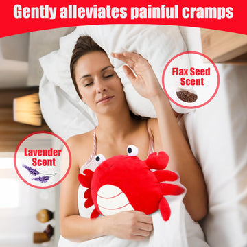 Microwavable Cute Crab Plush Heating Pad, Lavender-Scented Cozy Warm Stuffed Animal For Cramps & Pain Relief, Heated Plush Toy F